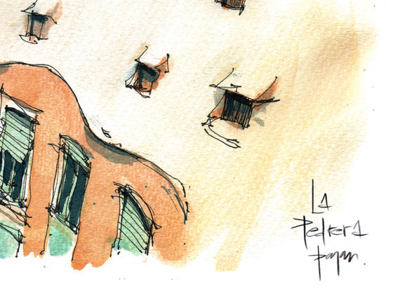 lapedrera-terrace-gaudi-watercolor lapedrera-terrace-gaudi-watercolor