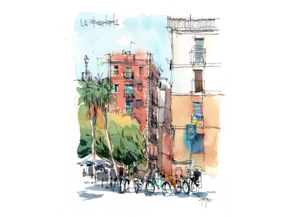 barceloneta-edifici-watercolor-@drawingbarcelona-4 barceloneta-edifici-watercolor-@drawingbarcelona-1