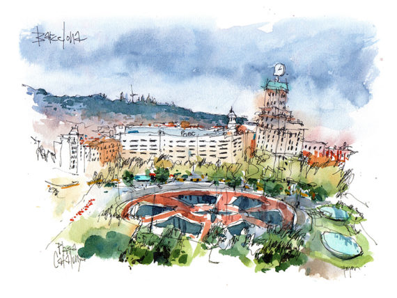 plaça-catalunya-panorama-@drawingbarcelona