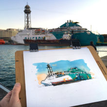 port-de-barcelona-balearia-@drawingbarcelona