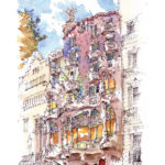 007 Casa Batlló Watercolour Barcelona Daniel Pagans