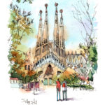 045 Sagrada Família Passió Watercolor Barcelona Daniel Pagans